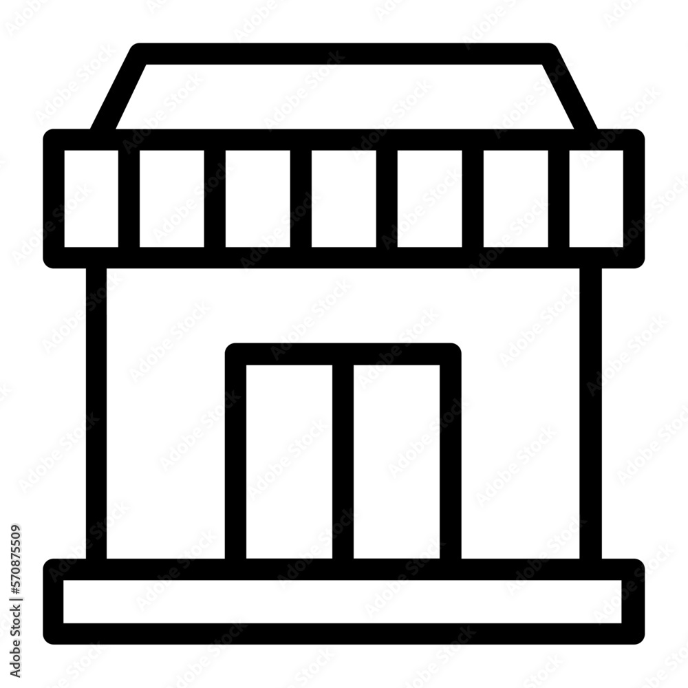 Shopping store in outline icon. Shop, market, commerce, retail, grocery Shopping store in outline icon. Shop, market, commerce, retail, grocery