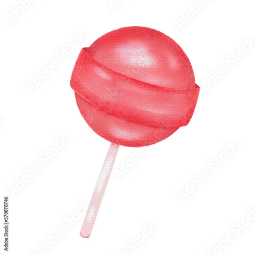 Strawberry lollipop sweet dessert crayon art