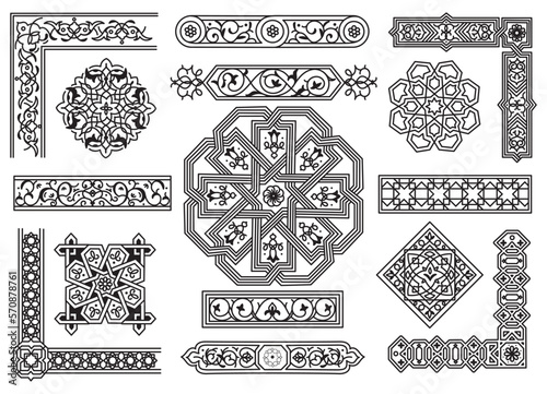 Set of Islamic Border and Decoration Element, Ornament Design