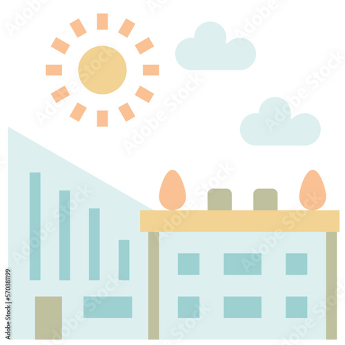 rooftop flat icon