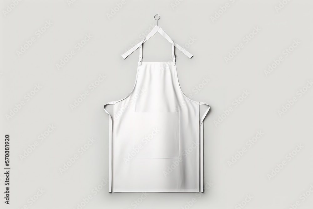White apron over background. Copy space, mock up. Generative AI Illustration