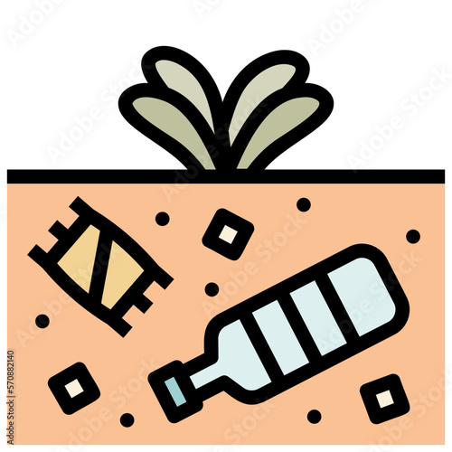 contaminate black outline filled color icon