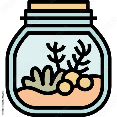 terrarium black outline filled color icon