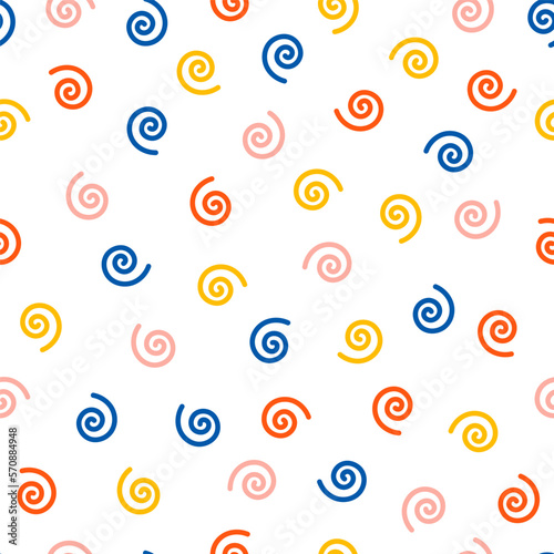 Seamless pattern with colorful spiral