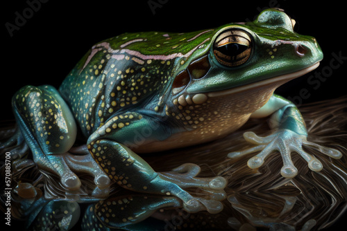 Green Frog picture illustration, Generative Ai © Studio Stoltenberg