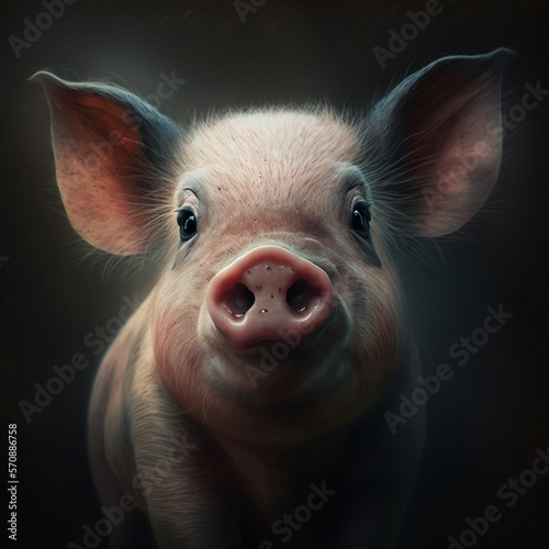 Pig, animals, realistic, ilustration - Generative AI
