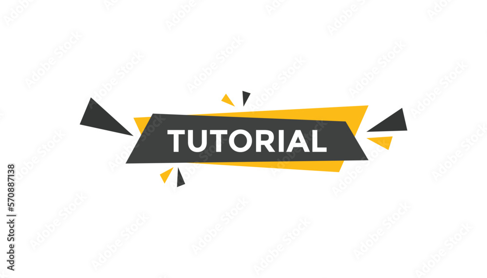 Tutorial button web banner templates. Vector Illustration
