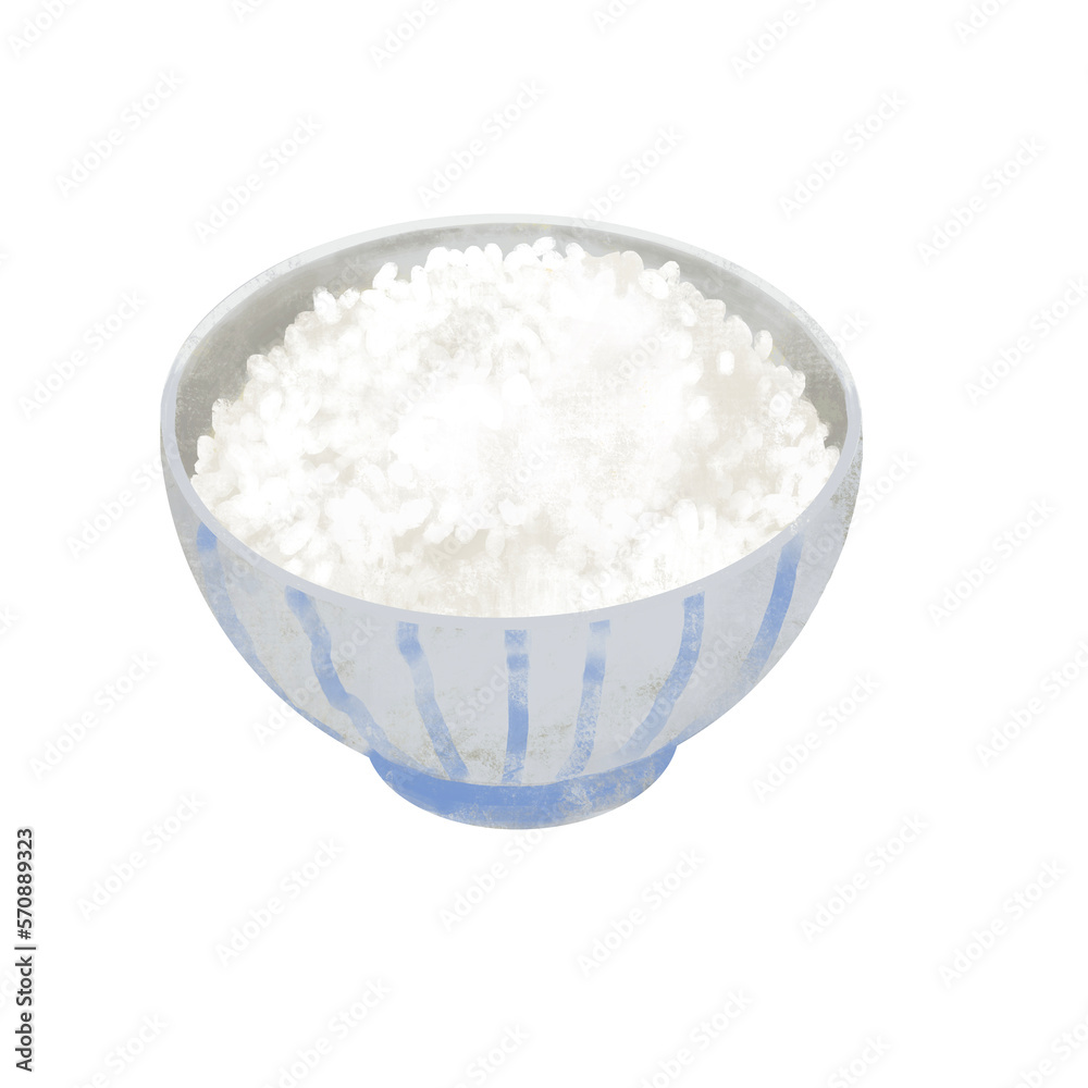 ごはん　白米のイラスト