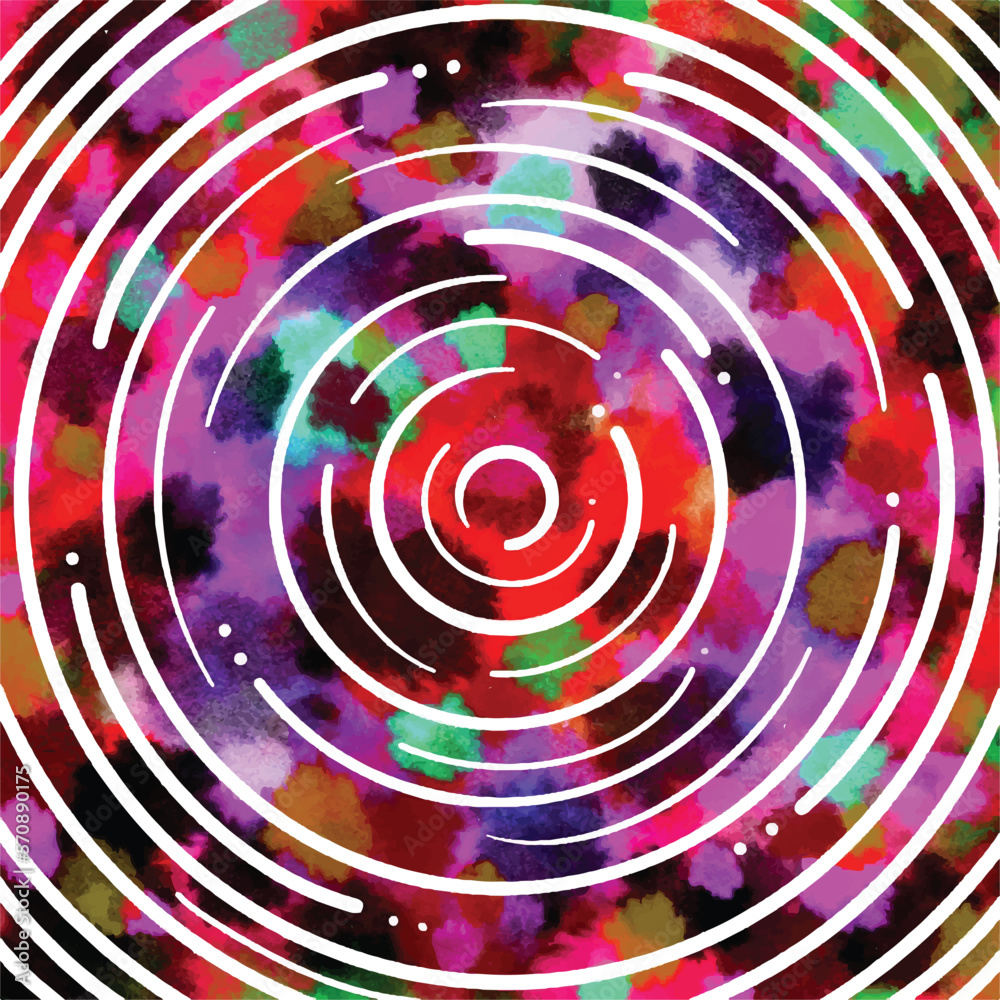 Fototapeta premium Abstract black, red, green, and purple paint drop blobs background with white circular circle water drop like decoration vector illustration isolated on square template.