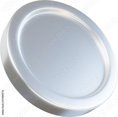 Silver coin 3d render illustration