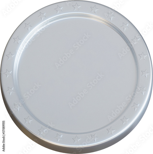 Silver coin 3d render illustration