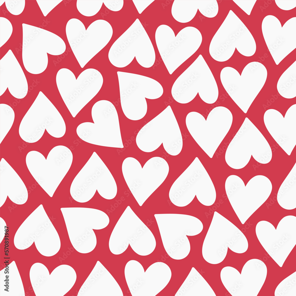 Seamless romantic pattern with cute hand drawn hearts. Design for Valentine's Day, vector illustration Seamless romantic pattern with cute hand drawn hearts. Design for Valentine's Day, vector illustration
