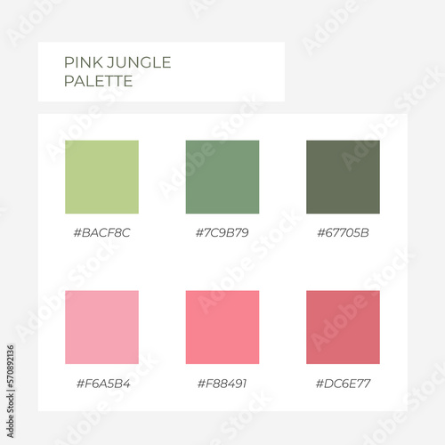 Pink jungle palette. Nude pastel palette. Trendy pallete of color. Cozy color pallete. Swatch summer candy shade tone with hex code. Nft pastel colors. Super trendy color 