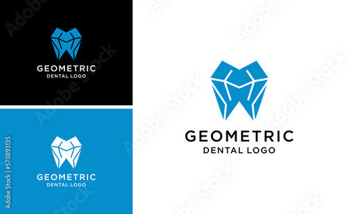 geometric dental logo with letter H abstract vector template