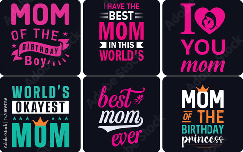 Mom Typography T-shirt Design T-Shirt Design Bundle Design for yourself
