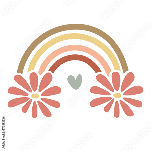 Retro rainbow vector, png