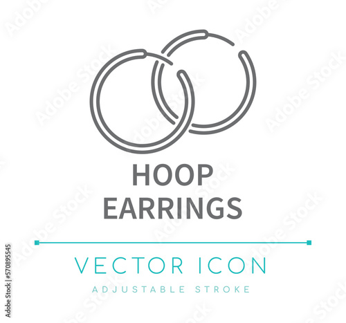 Hoop Earrings Jewelry Line Icon