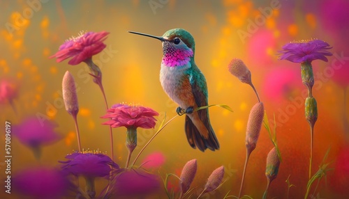 beautiful, brightly colored animals, in flower