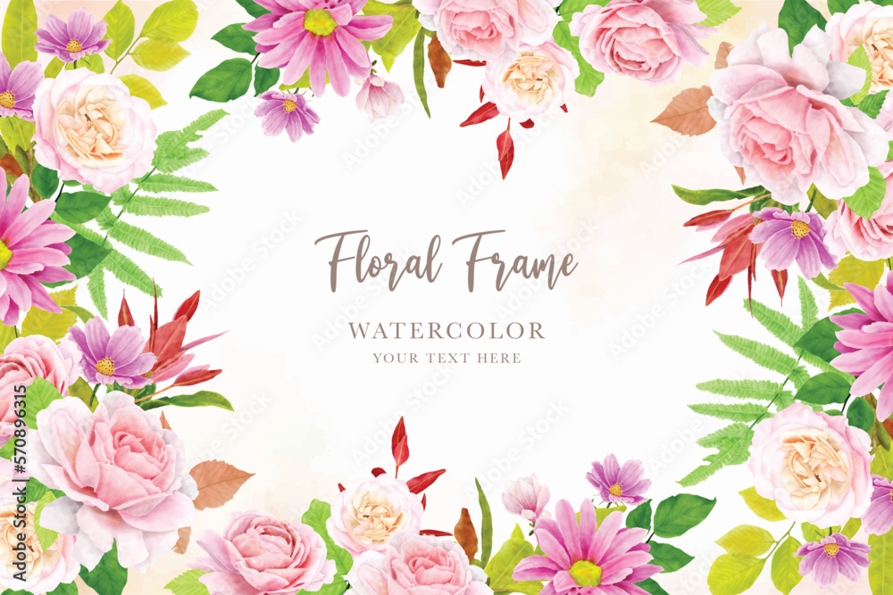 floral summer wreath and background