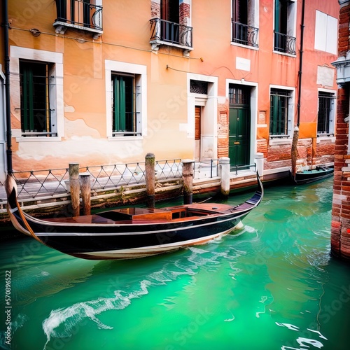 A boat in a canal, surrounded by buildings.  © DW