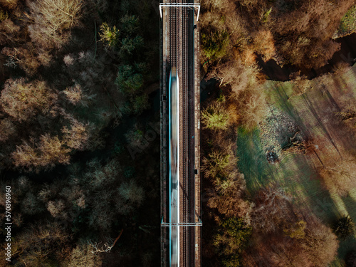 UK Commuter Train Bird's Eye View