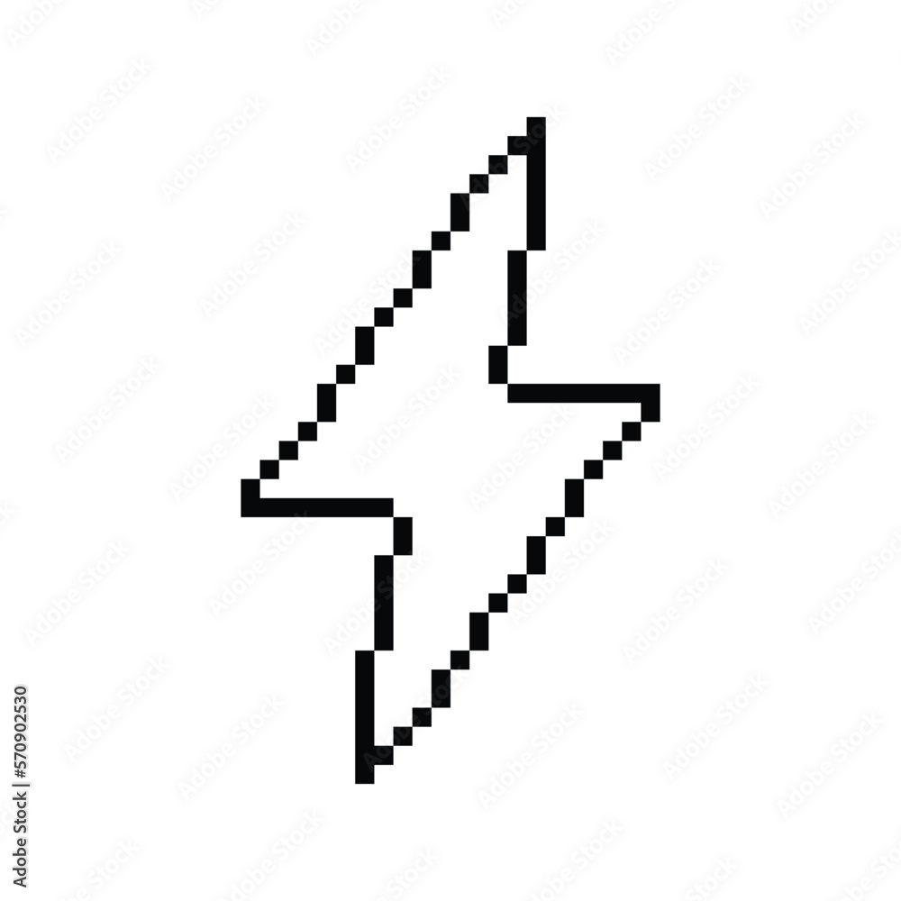  lightning pixel art icon vector  element for  8 bit gamepixel bolt sign