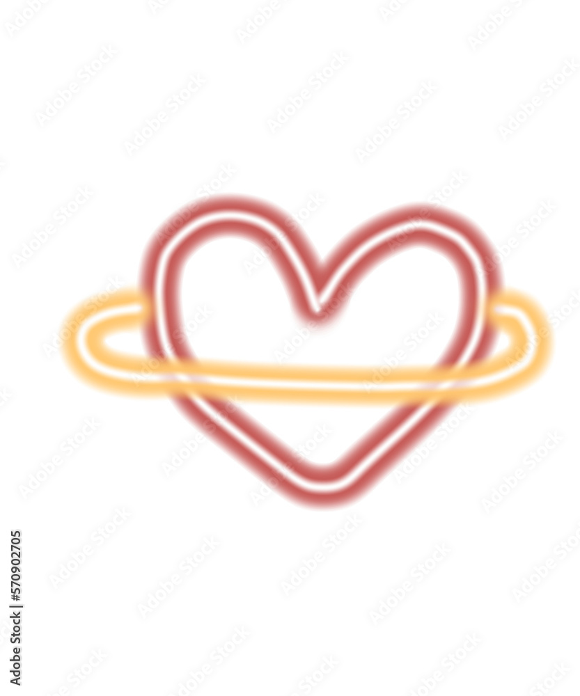 heart fluorescent line heart fluorescent line
