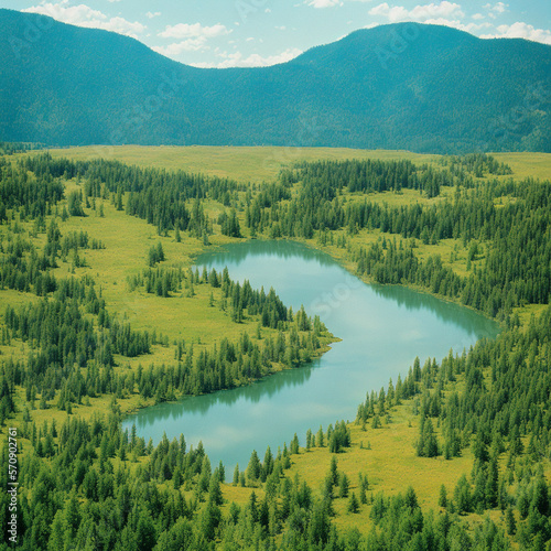 Beautiful mountain lake Maricheika in the Ukrainian Carpathians. Summer sunny day. Ukrainian nature of the beautiful places of the country. Buffer zone.