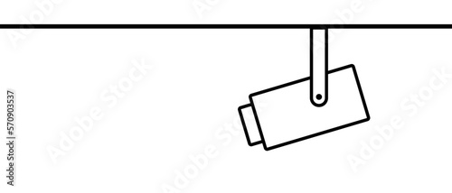 CCTV icon mounted on the ceiling. Vector.