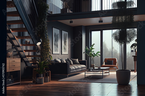Modern Interior of a house, Generative AI