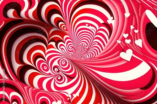 Fondo 2d abstracto san valentin, colores pastel, estilo 60s, creado con IA generativa