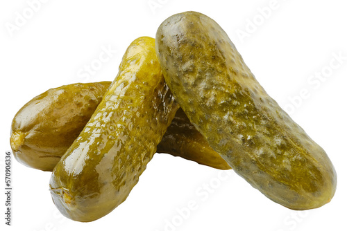 Three pickled cucumbers photo