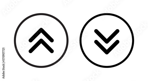 Swipe up-down arrow icon vector isolated on circle line background