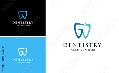 dental logo design idea with letter G vector template