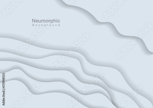 Neumorphic backgrounds and backdrops, curved patterns, white tones, layered, minimal style backgrounds, technology illustrations, modern and business, templates and banners for products.