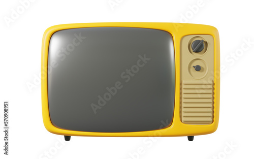 Vintage television, retro TV, 3D render illustration