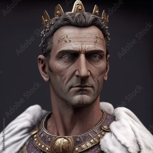 Roman empire. Roman emperor Galba (68–69 CE). Full name: Servius Galba Caesar Augustus, original name Servius Sulpicius Galba. Created with Generative AI technology. photo