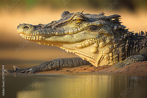 Crocodile in water  Generative AI