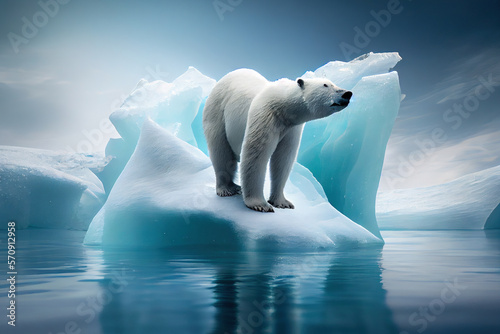 Polar Bear under water  Generative AI
