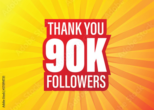 Thank you background with 10K to 1M followers design. Congratulating networking thanks, net friends abstract image, customers 100 000k sign.  