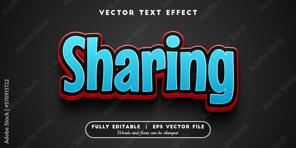 Text effects 3d sharing, editable text style