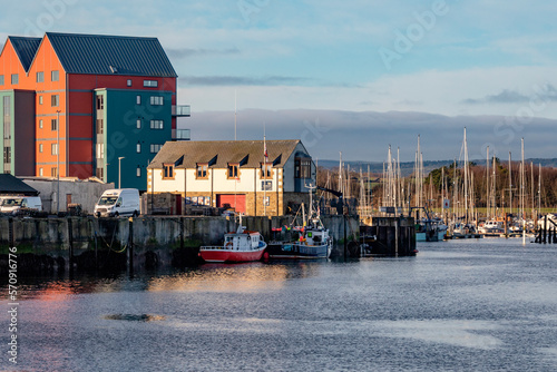 The small port of Amble on the Northumberland coast in the northeast of England.
