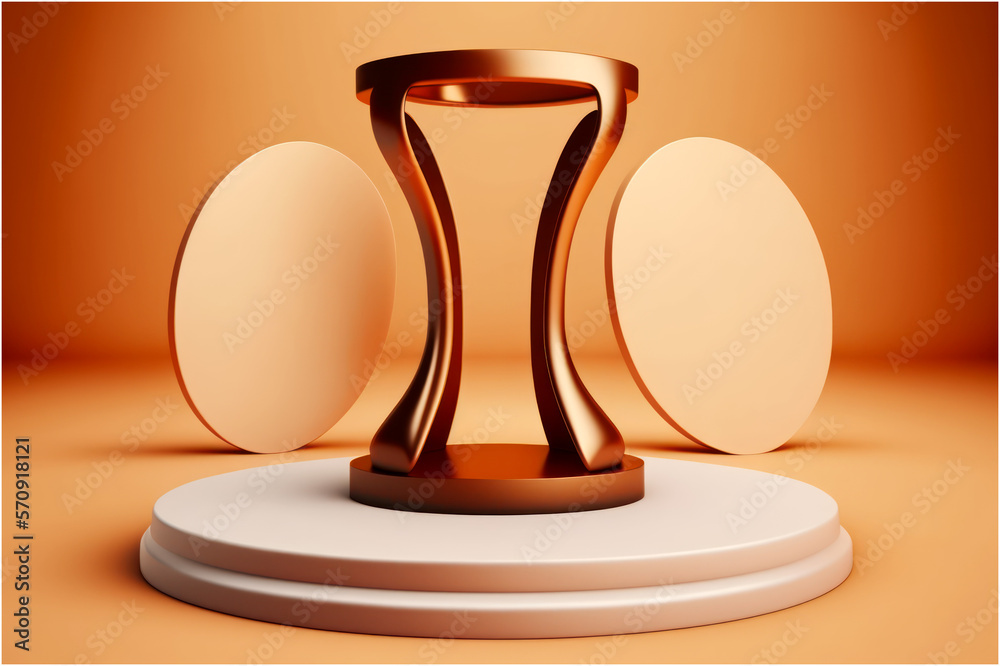 Modern Podium on Light Brown Background Stand to Show Products Stage Showcase Modern Podium on Light Brown Background Stand to Show Products Stage Showcase