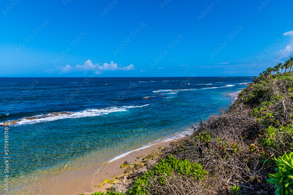 A view down to the Capital Beach in San Juan, Puerto Rico on a bright sunny day A view down to the Capital Beach in San Juan, Puerto Rico on a bright sunny day