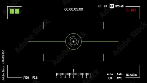 Viewfinder camera recording with black background