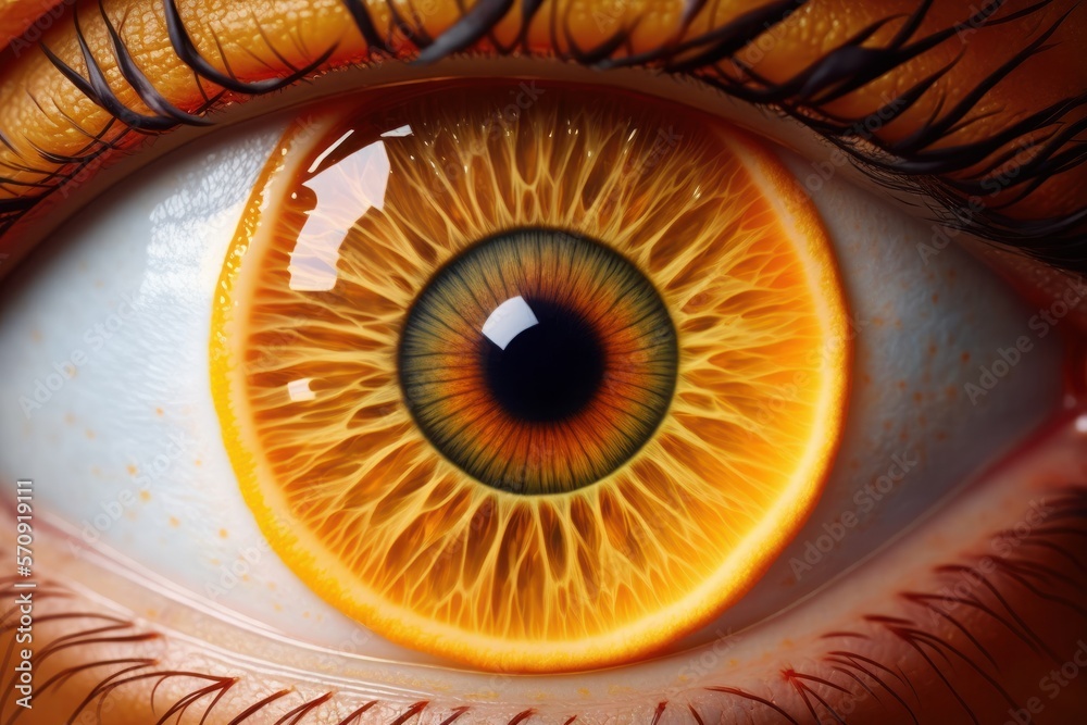Abstract picture of a citrus eye, ai generated Abstract picture of a citrus eye, ai generated