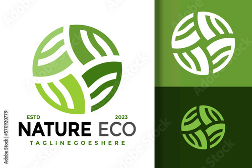 Nature Eco Leaf Logo Logos Design Element Stock Vector Illustration Template