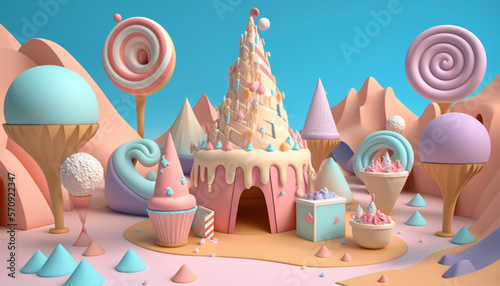 3d sweet land background