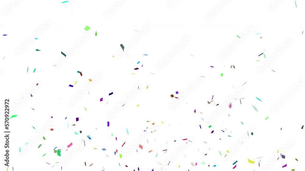 Colorful 3D animation of confetti falling on Alpha Screen Background 4K. Celebrate the holidays. Easy to put it into your scene or video. confetti celebration, birthday party, anniversary party