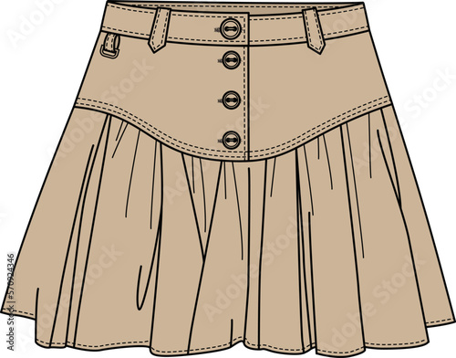 KID GIRLS BOTTOM WEAR SKIRT VECTOR
